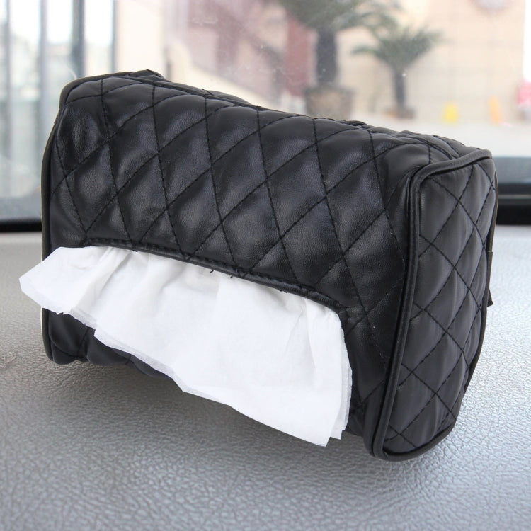 Car Auto Leather Sun Visor Backseat Hanger Tissue Box Paper Napkin Bag (Not Include Napkin)