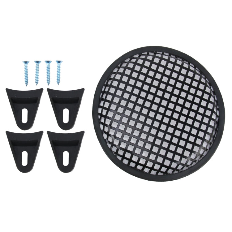 8 inch Car Auto Metal Mesh Black Square Hole Subwoofer Loudspeaker Protective Cover Mask Kit with Fixed Holder