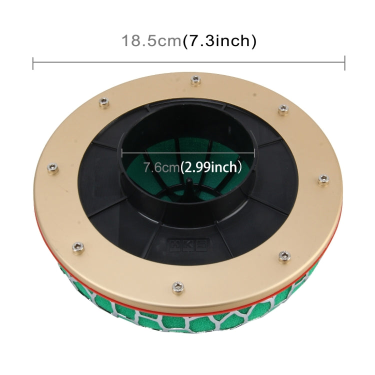 HKS 76mm Round Mushroom Super Power Car Cleaner Air Filter Flow Admission 3-layer Dry Filter Super Stealth Frame High Performance Air Induction Air Flow Filter