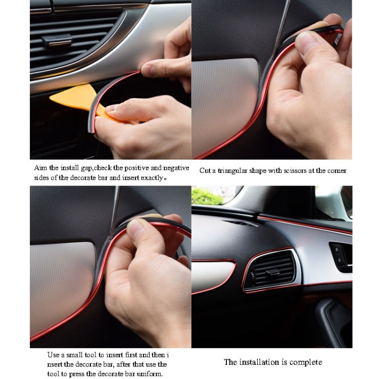 5m Flexible Trim For DIY Automobile Car Interior Moulding Trim Decorative Line Strip with Film Scraper