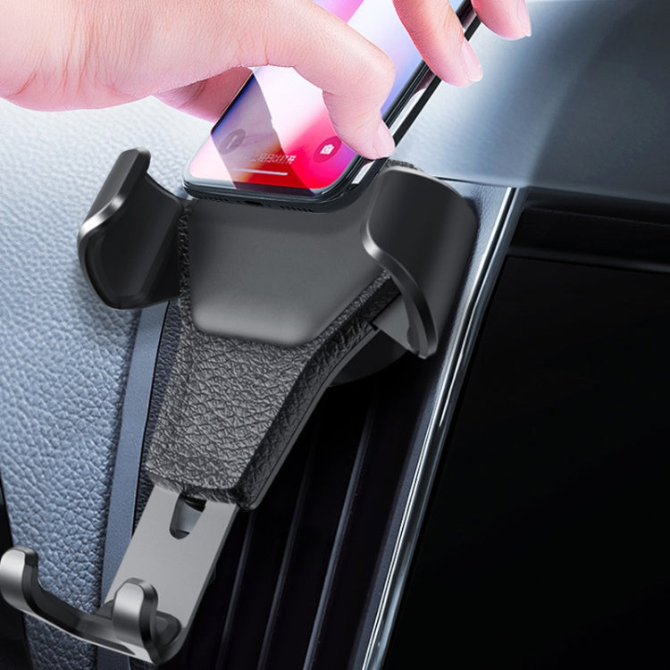 Litchi Texture Gravity Car Mount Phone Holder