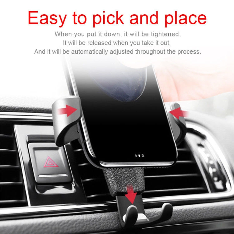 Litchi Texture Gravity Car Mount Phone Holder