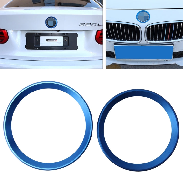 2 PCS/Set Zinc Alloy Steering Wheel Decoration Ring Sticker Logo Car Styling Modification Car Front Logo Ring Decoration Rear Cover Trim Hood Emblem Rings for BMW 3 Series