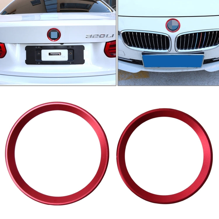 2 PCS/Set Zinc Alloy Steering Wheel Decoration Ring Sticker Logo Car Styling Modification Car Front Logo Ring Decoration Rear Cover Trim Hood Emblem Rings for BMW 3 Series