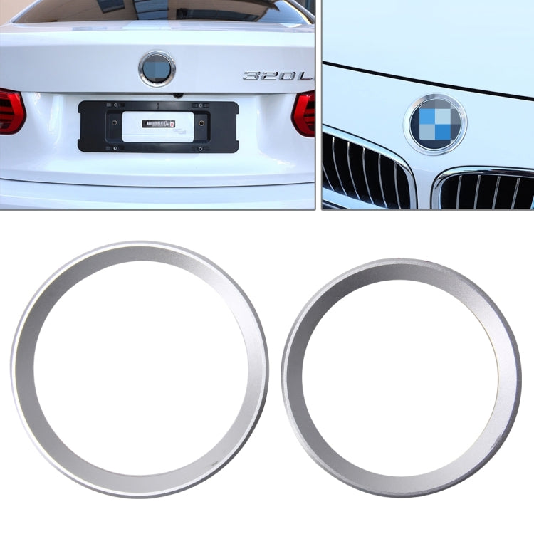 2 PCS/Set Zinc Alloy Steering Wheel Decoration Ring Sticker Logo Car Styling Modification Car Front Logo Ring Decoration Rear Cover Trim Hood Emblem Rings for BMW 3 Series