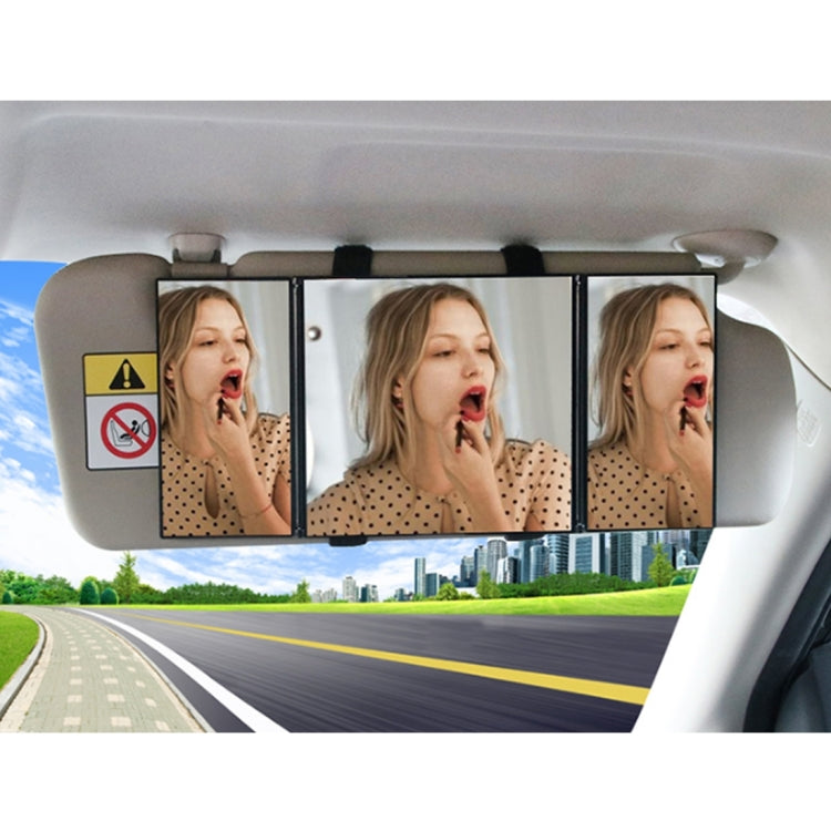 SHUNWEI Car Sun Visor Adjustable Mirror Car Makeup Sun-shading Vehicle Mounted Cosmetic Mirror Folding Vanity Mirror Triple Folding Car Interior Makeup Mirror Auto Supplies