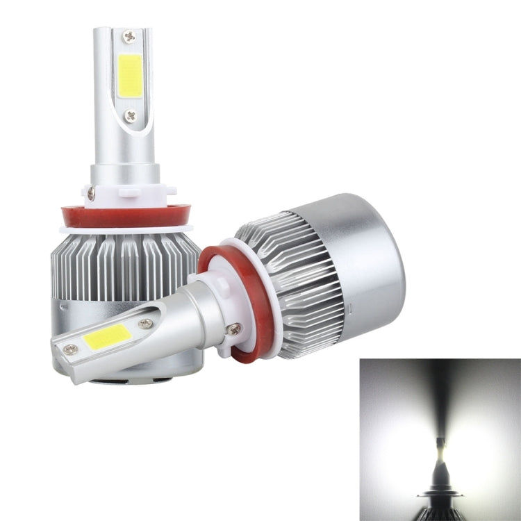 2 PCS H8/H9/H11 18W 1800 LM 8000K IP68 Casnbus Constant Current Car LED Headlight with 2 COB Lamps, DC 9-36V