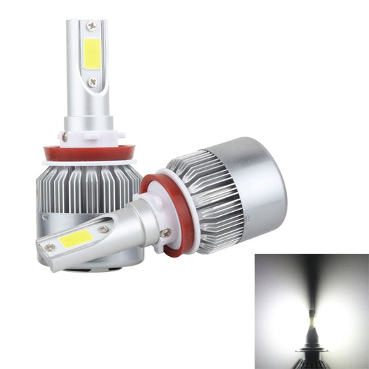 2 PCS H8/H9/H11 18W 1800 LM 8000K IP68 Casnbus Constant Current Car LED Headlight with 2 COB Lamps, DC 9-36V