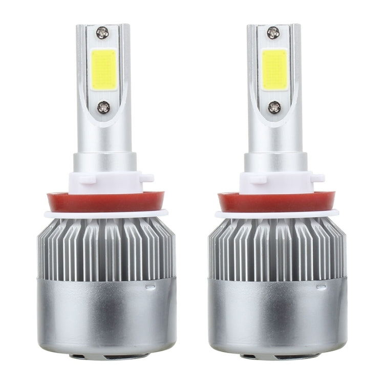 2 PCS H8/H9/H11 18W 1800 LM 8000K IP68 Casnbus Constant Current Car LED Headlight with 2 COB Lamps, DC 9-36V