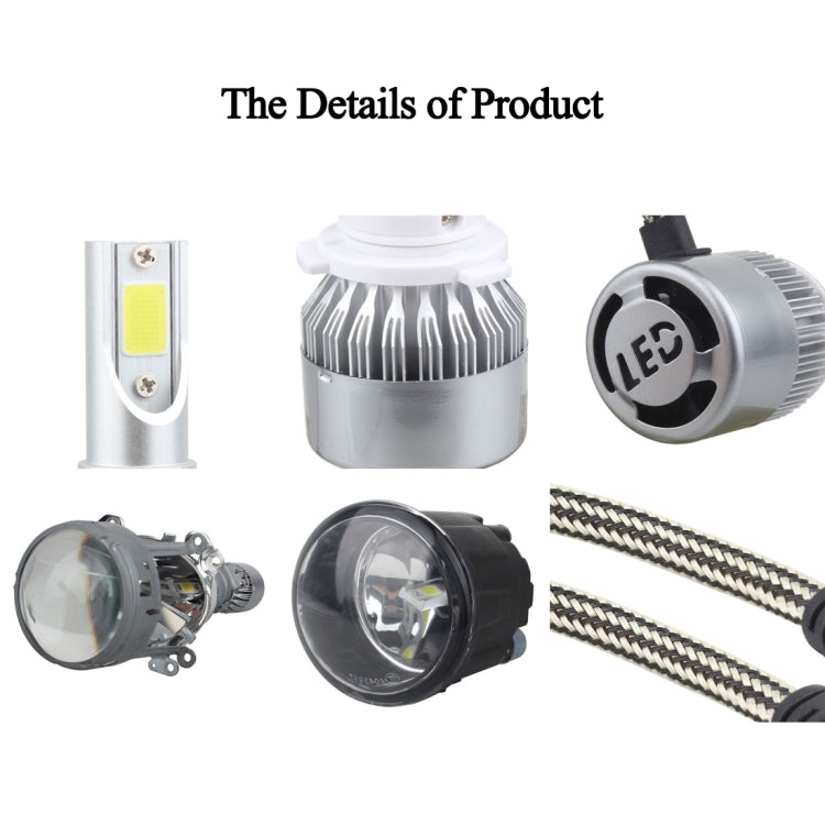 2 PCS 9006 18W 1800 LM 6000K IP68 Casnbus Constant Current Car LED Headlight with 2 COB Lamps, DC 9-36V