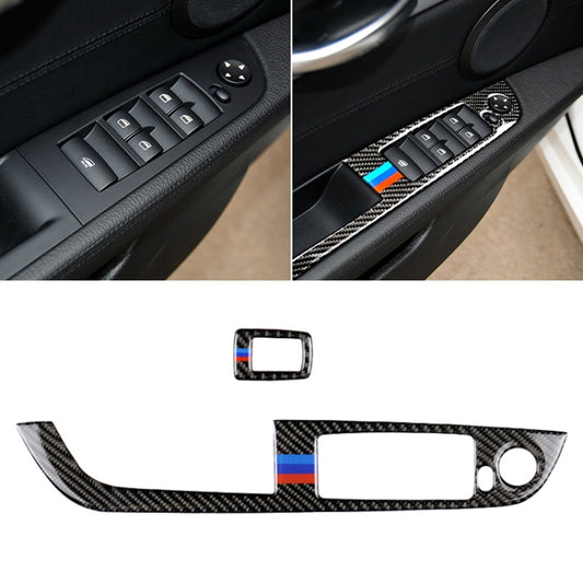 Car Carbon Fiber Window Lift Panel Without Folding Key Three Color Decorative Sticker for BMW Z4 Left Drive 2009-2015