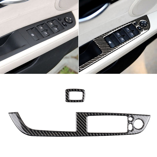 Car Carbon Fiber Window Lift Panel With Folding Key Soild Decorative Sticker for Left Drive BMW Z4  2009-2015, Window Lift Panel With Folding Key(Soild Color)