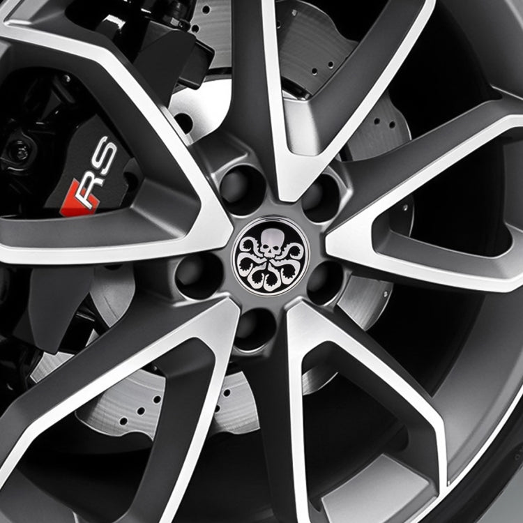 4 PCS Car-Styling Skull Pattern Wheel Hub Decorative Sticker, Diameter: 5.8cm