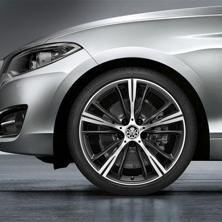 4 PCS Car-Styling Skull Pattern Wheel Hub Decorative Sticker, Diameter: 5.8cm