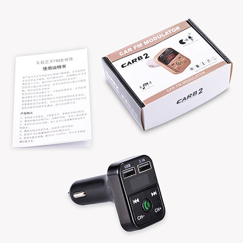 B2 Dual USB Charging Bluetooth FM Transmitter MP3 Music Player Car Kit, Support Hands-Free Call  & TF Card & U Disk