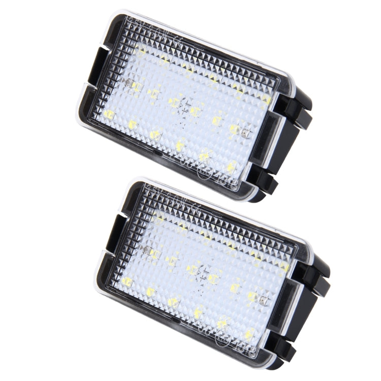 2 PCS LED License Plate Light with 18  SMD-3528 Lamps for Seat,2W 120LM,6000K, DC12V(White Light)