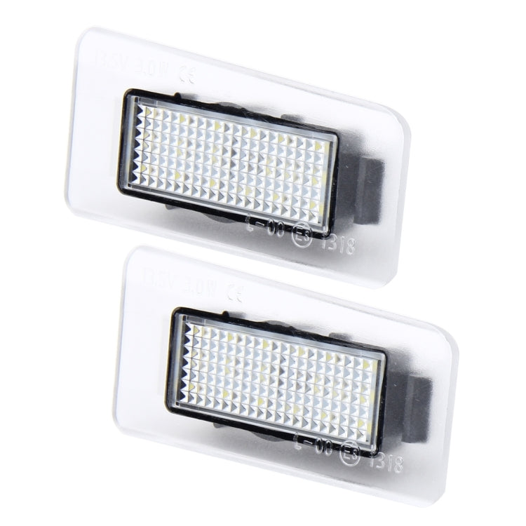 2 PCS LED License Plate Light with 18  SMD-3528 Lamps for Hyundai,2W 120LM,6000K, DC12V(White Light)