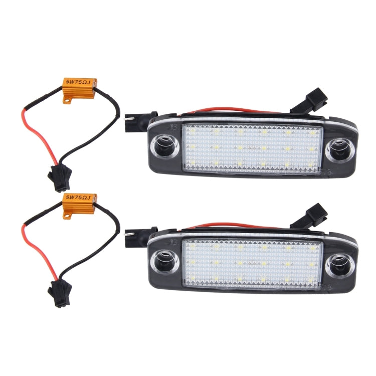2 PCS LED License Plate Light with 18  SMD-3528 Lamps for Hyundai Sonata,2W 120LM,6000K, DC12V(White Light)