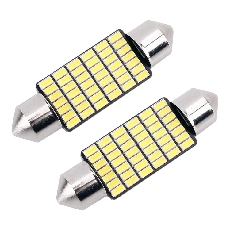 2 PCS 39mm DC12V / 1.2W / 6000K / 80LM 42LEDs SMD-3014 Car License Plate Light / Dome Light, with Decoder