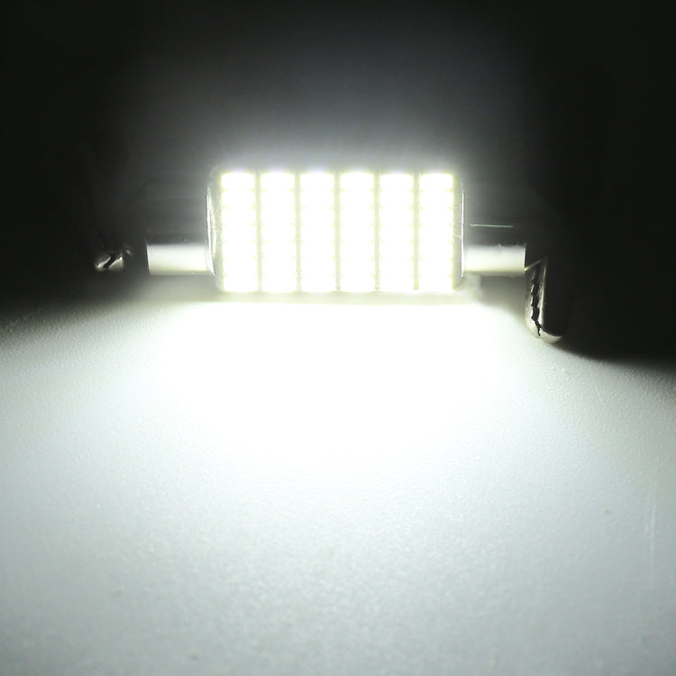 2 PCS 39mm DC12V / 1.2W / 6000K / 80LM 42LEDs SMD-3014 Car License Plate Light / Dome Light, with Decoder