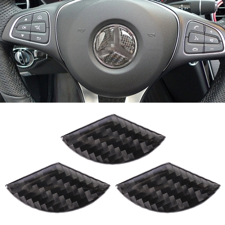Car Carbon Fiber Steering Wheel Decorative Sticker for Mercedes-Benz GLA 2015-2018