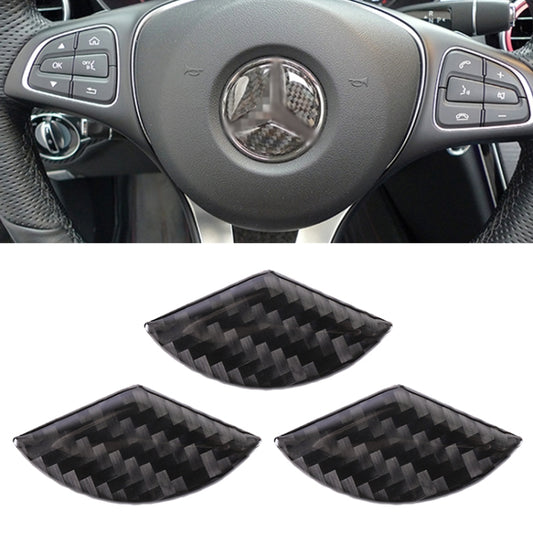 Car Carbon Fiber Steering Wheel Decorative Sticker for Mercedes-Benz GLA 2015-2018