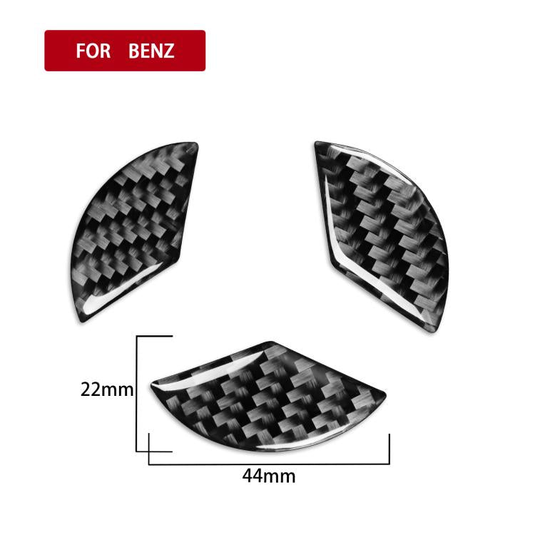 Car Carbon Fiber Steering Wheel Decorative Sticker for Mercedes-Benz GLA 2015-2018