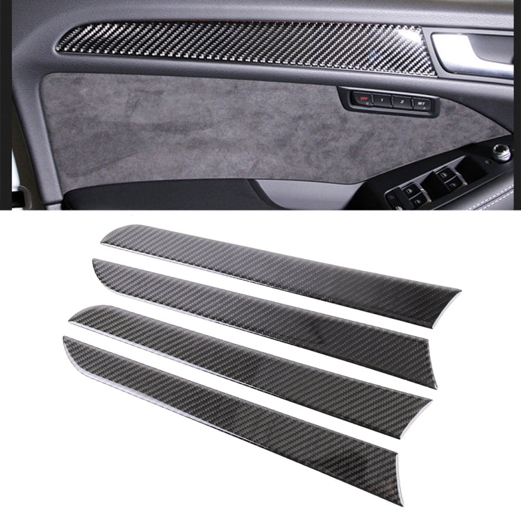 4 PCS Car Carbon Fiber Inner Door Panel Decorative Sticker for Audi A4L / A5 / Q5 2009-2016