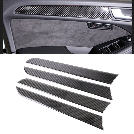 4 PCS Car Carbon Fiber Inner Door Panel Decorative Sticker for Audi A4L / A5 / Q5 2009-2016
