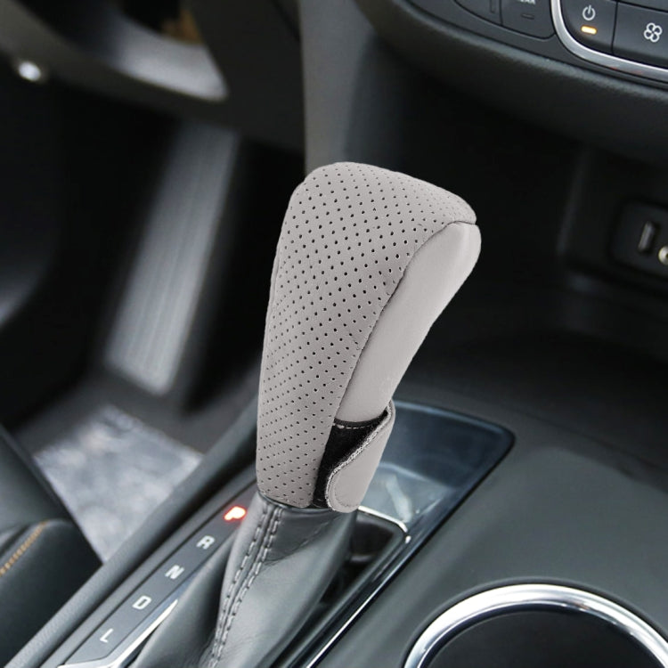 Universal Nonslip Breathable Genuine Leather Car Gear Shift Knob Cover