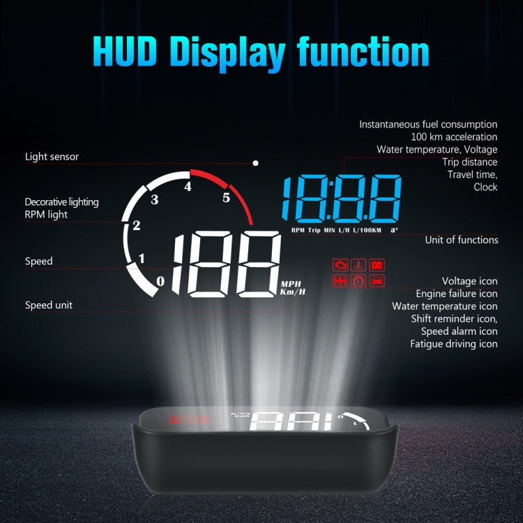 M10 3.5 inch Universal Car OBD2 HUD Vehicle-mounted Head Up Display