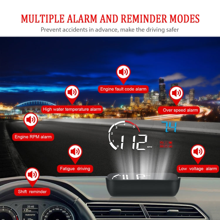 M10 3.5 inch Universal Car OBD2 HUD Vehicle-mounted Head Up Display
