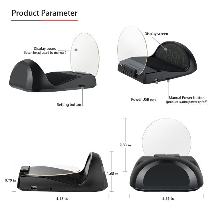 C700 2.6 inch Universal Car OBD2 HUD Vehicle-mounted Head Up Display