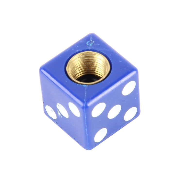 4 PCS Plastic Plated Dice Shape Universal Tire Valve Stem Cap