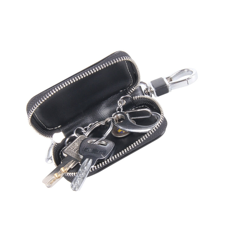 Universal Leather Flash Powder Texture Waist Hanging Zipper Wallets Key Holder Bag (No Include Key)