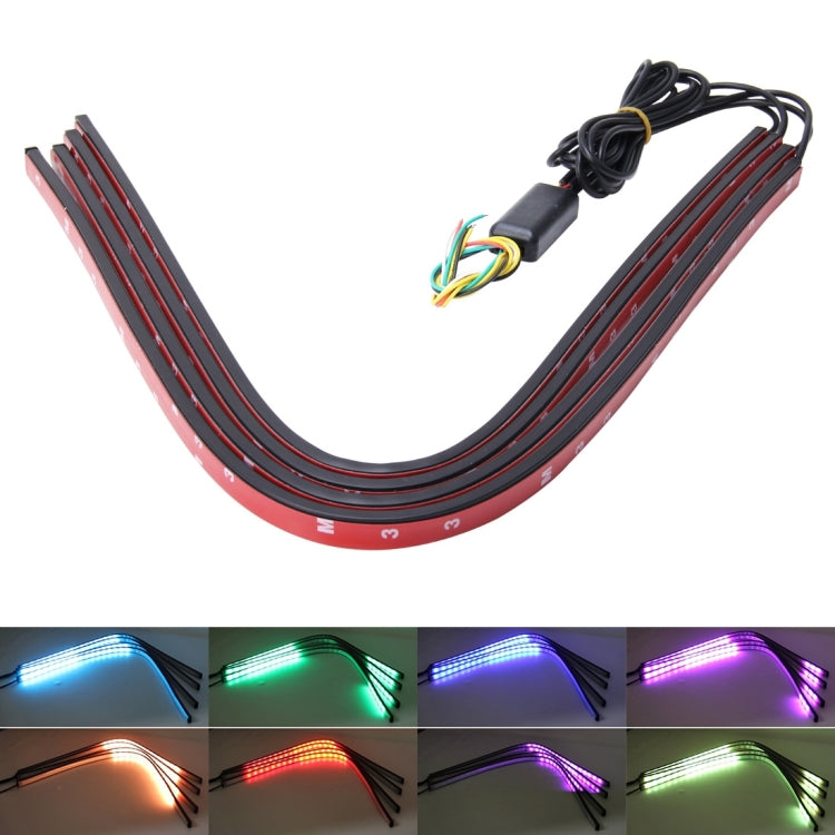 Flashing Lights 15W LED Car in The Network Lights One Drag Four Emblem Eyes Daytime Running Lights LED Universal Car Warning Strobe Flash light Car in The Network Decorative Knight Lights, Cable Length: 75cm