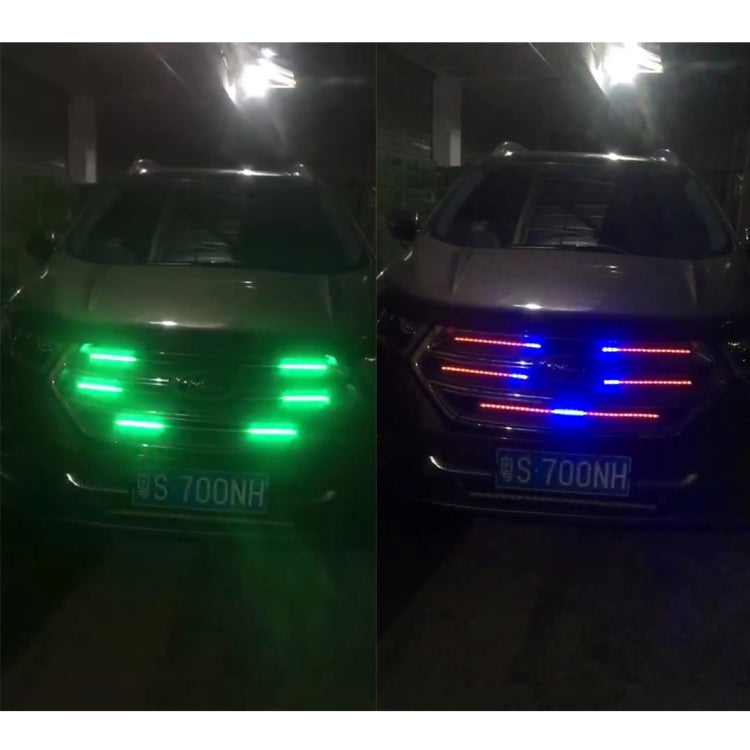Flashing Lights 15W LED Car in The Network Lights One Drag Four Emblem Eyes Daytime Running Lights LED Universal Car Warning Strobe Flash light Car in The Network Decorative Knight Lights, Cable Length: 75cm