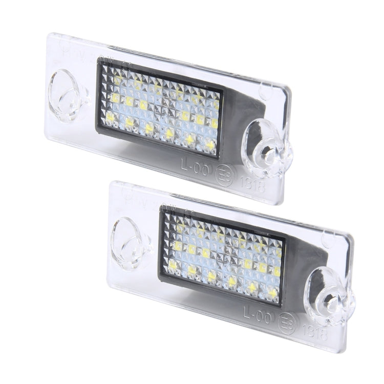 2 PCS License Plate Light with 18  SMD-3528 Lamps for Audi，2W 120LM, DC12V (White Light)
