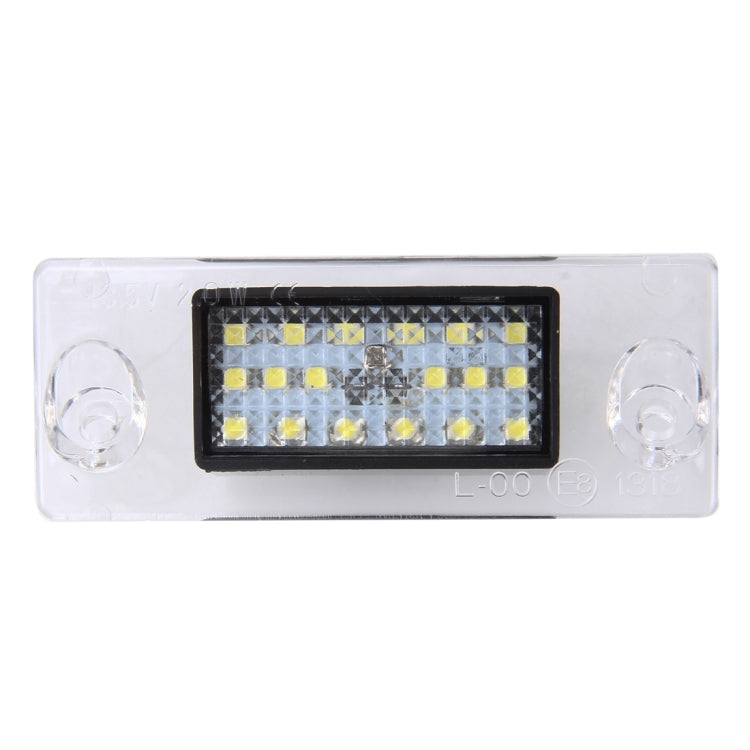 2 PCS License Plate Light with 18  SMD-3528 Lamps for Audi，2W 120LM, DC12V (White Light)