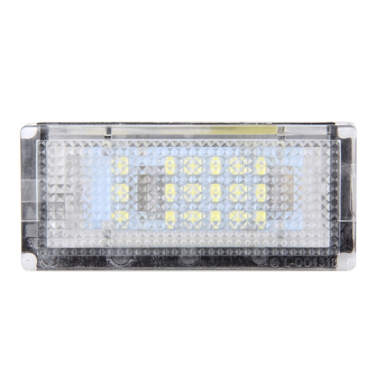 2 PCS License Plate Light with 18  SMD-3528 Lamps for BMW E46 4D 1998-2003，2W 120LM,6000K, DC12V (White Light)