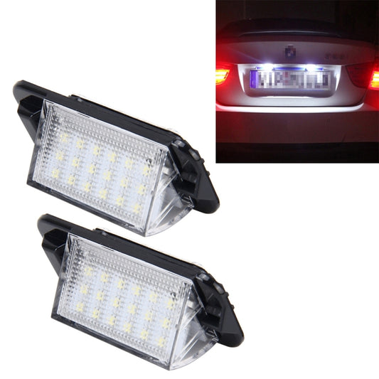 2 PCS License Plate Light with 18  SMD-3528 Lamps for BMW E36(1992-1998)，2W 120LM,6000K, DC12V (White Light)