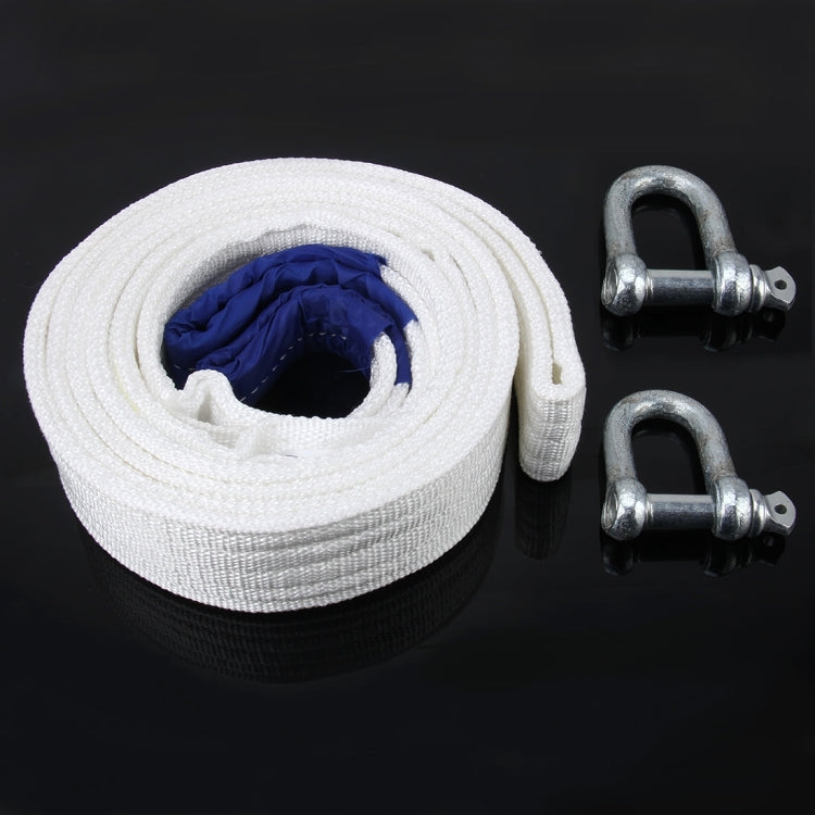 ZONGYUAN ZY-0220 Car 4m×6cm 8 Ton Towing 2 Ton Lifting Rope Straps with Two Hooks High Strength Cable Cord Heavy Duty Recovery Securing Accessories for Cars Trucks