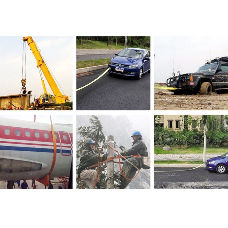 ZONGYUAN ZY-0220 Car 4m×6cm 8 Ton Towing 2 Ton Lifting Rope Straps with Two Hooks High Strength Cable Cord Heavy Duty Recovery Securing Accessories for Cars Trucks