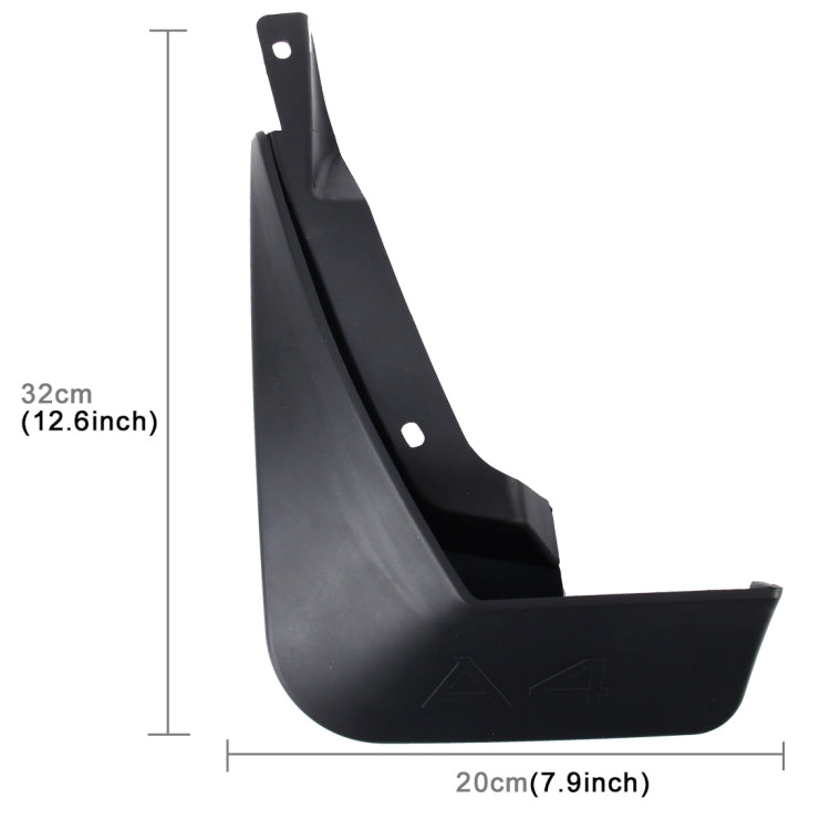 4 PCS Car Auto Semi-Rigid PVC Splash Flaps Mudguards Fender Guard for Audi A4L 2016 Version