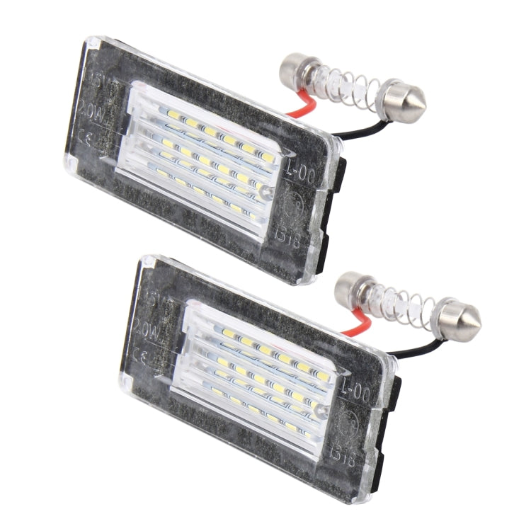 2 PCS License Plate Light with 18  SMD-3528 Lamps for BMW MINI R56,2W 120LM,6000K, DC12V (White Light)