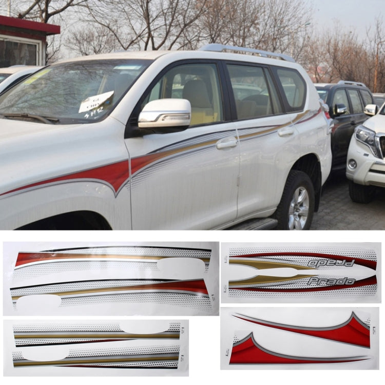 4 PCS SUV Body Decorative Strip Brand Car Streamline Shining Sticker for Toyota Prado 2015 Version