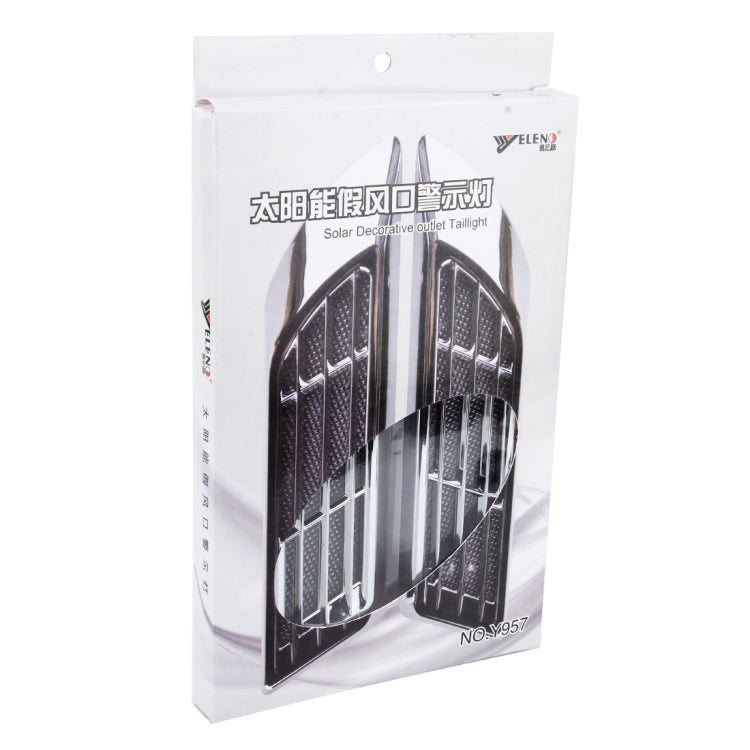 2 PCS Car Body Side Solar Decorative Colorful Strobe Warning Outlet Light