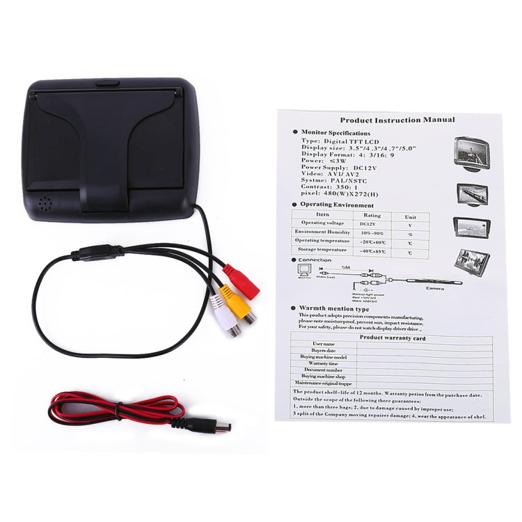 Foldable 4.3 inch Digital TFT LCD Car High Definition Monitor, Support Reverse Automatic Screen Function