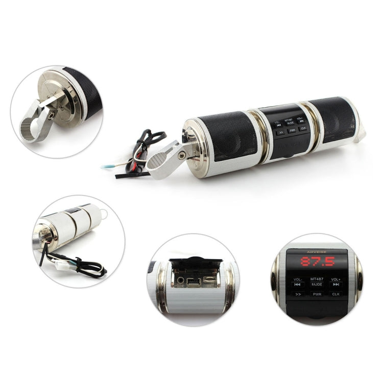Motorcycle Waterproof Aluminum Shell Bluetooth Handle Stereo Speaker, Support BT/MP3/FM/TF