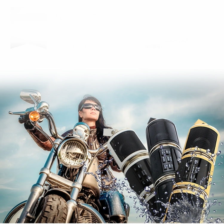 Motorcycle Waterproof Aluminum Shell Bluetooth Handle Stereo Speaker, Support BT/MP3/FM/TF
